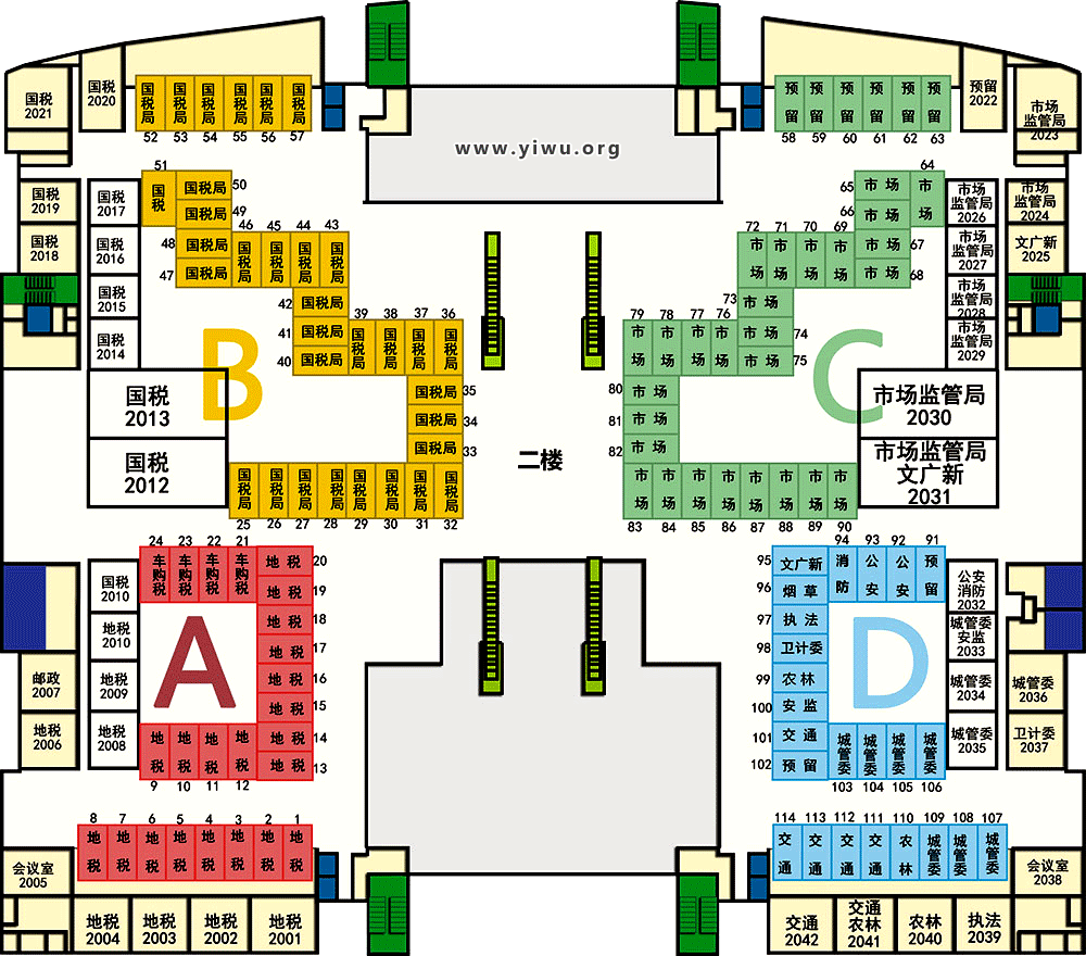 365办事大厅二楼办公示意图